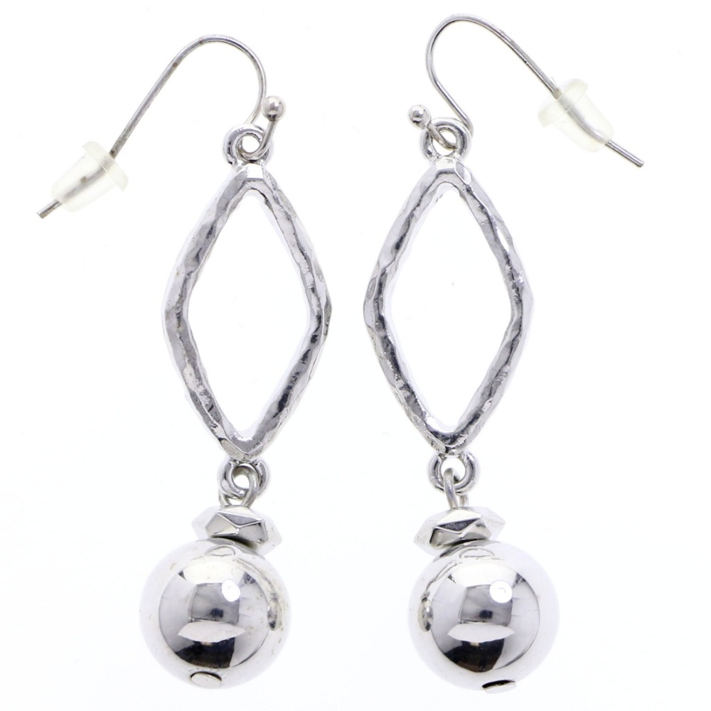 Designer Dangle Earrings Silver NWT - Picture 3 of 3